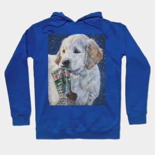 Golden Retriever Christmas Fine Art Painting Hoodie